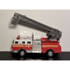 RI Novelty - Pull Back Die-Cast Metal Vehicle - FIRE TRUCK (Ladder)(5.5 inch)